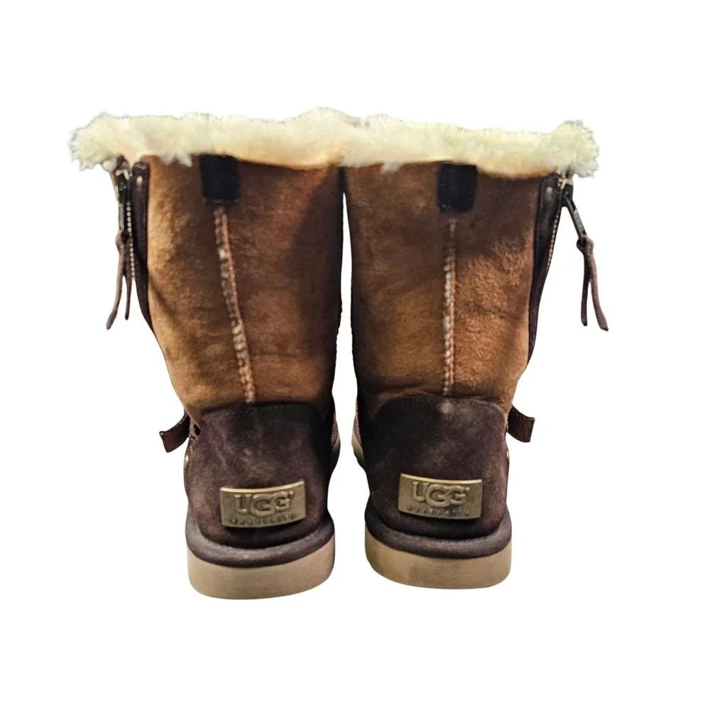 UGG Australia Blaise Womens Size 8 Classic Shearling Zip Boots 1003888 Chestnut